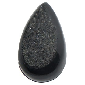 Agat negru druzy cabouchon unicat