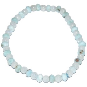 Bratara larimar si piatra lunii 5 mm.