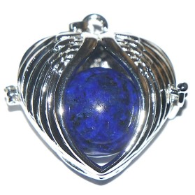 Pandant lapis lazuli inima metal