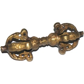 Vajra sau dorhe - Sceptrul puterii bronz 9 cm.