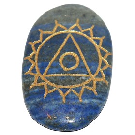 Lapis lazuli gravat cu simbol chakra 6