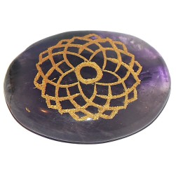 Ametist gravat cu simbol chakra 7