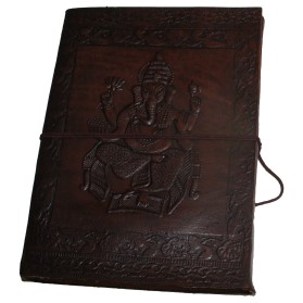 Agenda Ganesha piele si harte naturala 15 cm