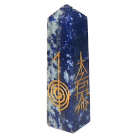 Obelisc lapislazuli gravat simboluri reiki unicat