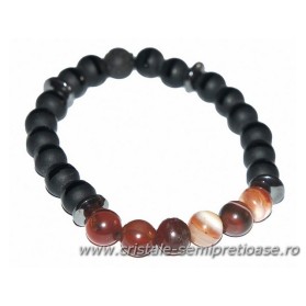 Bratara agat, hematit, onix - barbat Bratara agat, hematit, onix - barbat