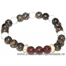 Bratara agat, magnezit, jasp - barbat Bratara agat, magnezit, jasp - barbat