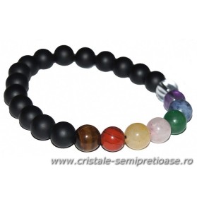 Bratara jais cu chakre - 8 mm Bratara jais cu chakre - 8 mm