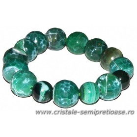 Bratara agat verde fatetata - 12 mm Bratara agat verde fatetata - 12 mm