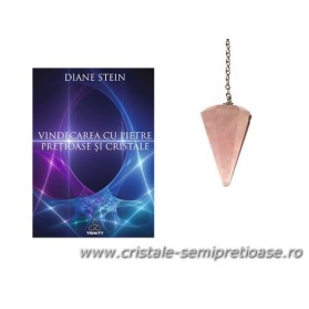 Pachet Carte cristale + pendul cuart roz Pachet Carte cristale + pendul cuart roz